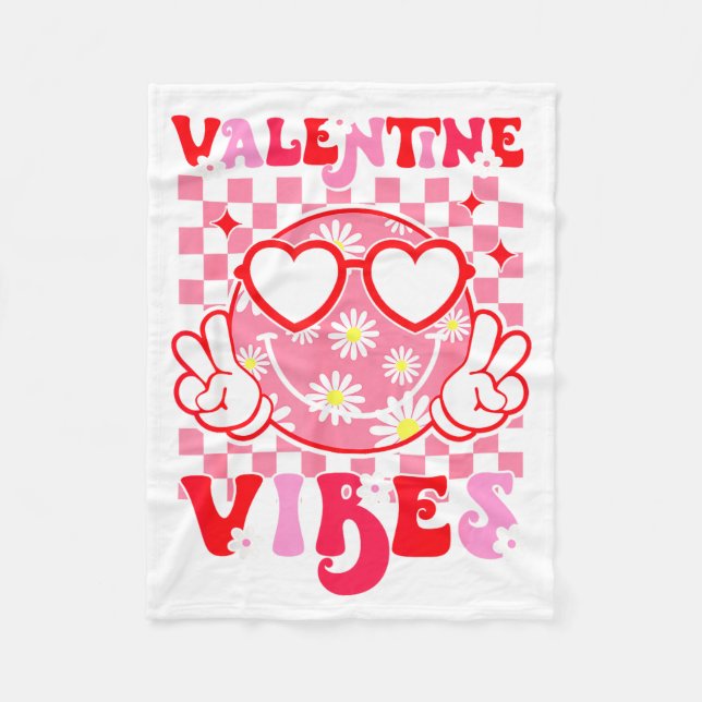 Manta Polar Girls Valentines Day Cute Smile Face Valentine Vib (Anverso)