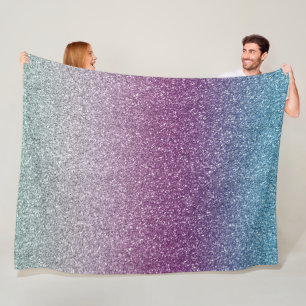 Manta Polar Girly Aqua Purple Mint Pink Purpurina sombrío