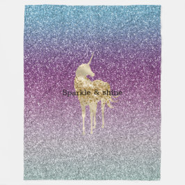 Manta Polar Girly Aqua Purple Mint Purpurina rosa negro unicor