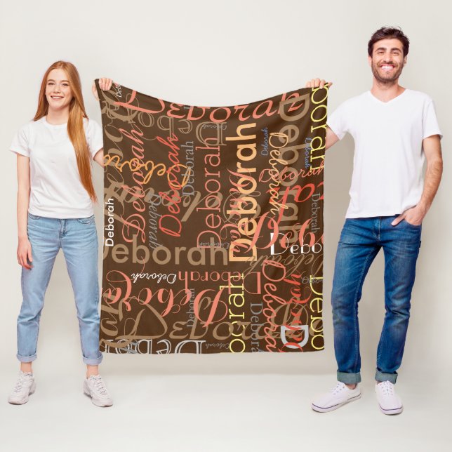 Manta Polar Girly Calligraphy Guay Typography Brown (In situ)