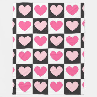 Manta Polar Girly Checkered Pink Hearts Luxury