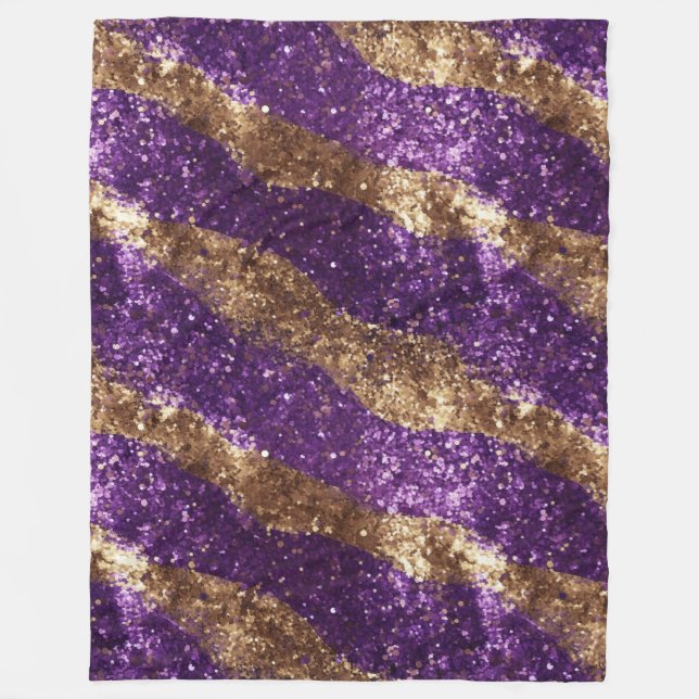 Manta Polar Girly Purpurina Purple Gold Sparkle (Anverso)