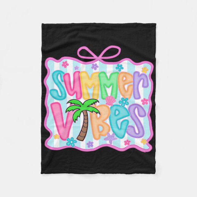 Manta Polar Girly Summer Vibes Coquette Bow Beach Vacation Fam (Anverso)