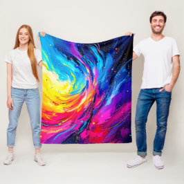 Manta Polar Giro abstracto vibrante