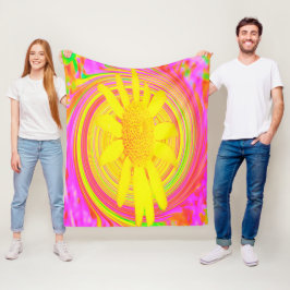 Manta Polar Giro amarillo en un giro psicodélico