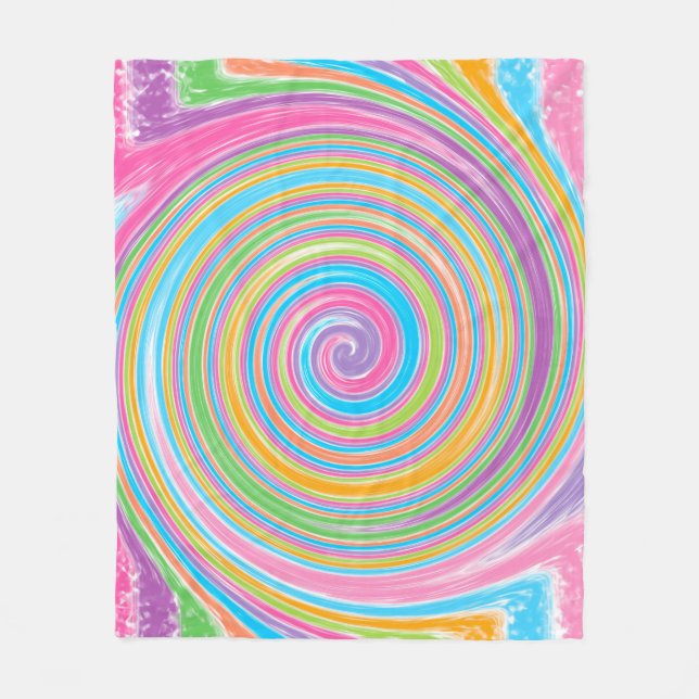Manta Polar Giro arcoiris colorido (Anverso)