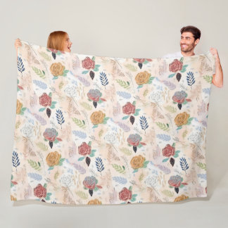 Manta Polar Giro floral acuático