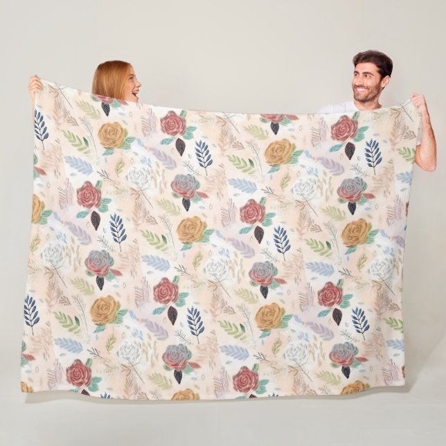 Manta Polar Giro floral acuático (In situ)