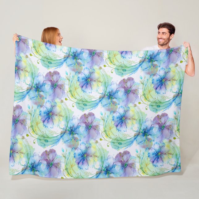 Manta Polar Giro floral acuático (In situ)