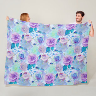 Manta Polar Giro floral acuático
