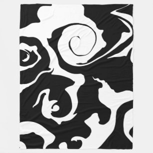 Manta Polar Giro moderno de mármol negro y blanco