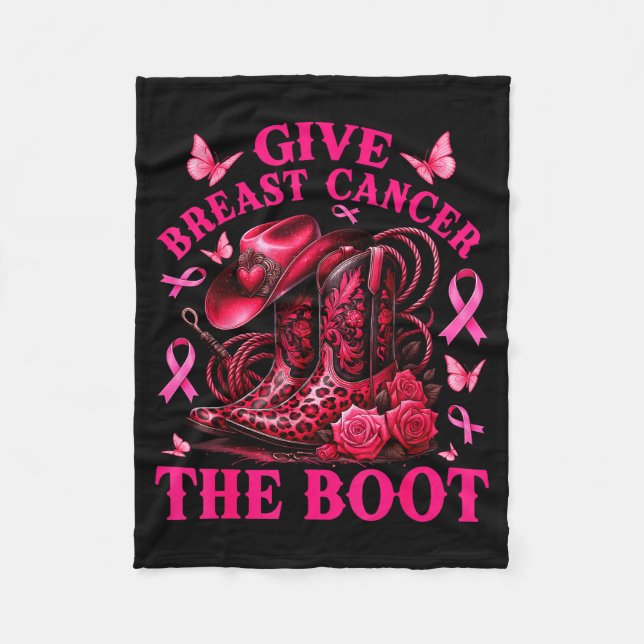 Manta Polar Give Breast Cancer The Boot Cowgirl Cancer Awarene (Anverso)