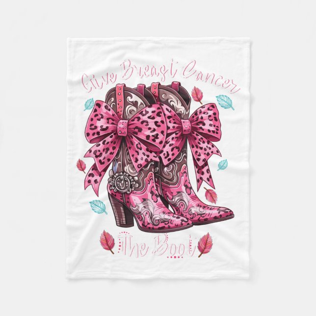 Manta Polar Give Breast Cancer The Boot Nk Cowgirl Western Tee (Anverso)