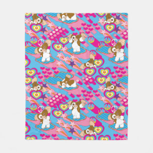 Manta Polar Gizmo   Patrón rosa de paz y amor