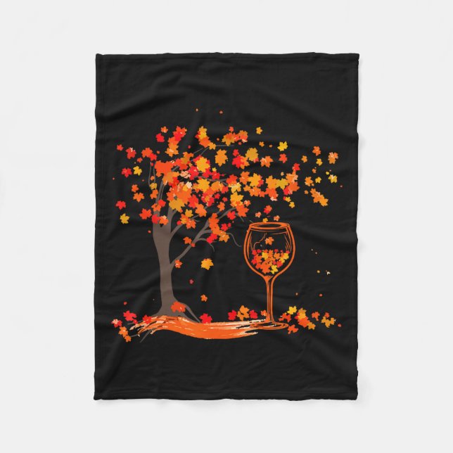 Manta Polar Gl Of Wine Maple Leaf Autumn Fall Funny Drink Wine (Anverso)