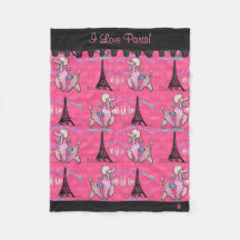 Glamoroso caniche en París sobre rosa (personaliza