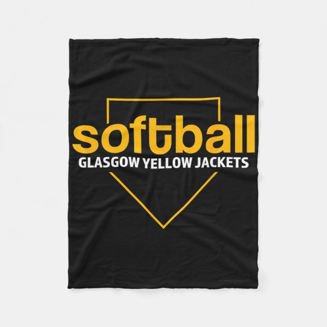 Manta Polar Glasgow Yellow Jackets Softll Placa de Home (Anverso)