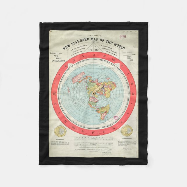 Manta Polar Gleason's New Standard Map Of The World - Flat Ear (Anverso)