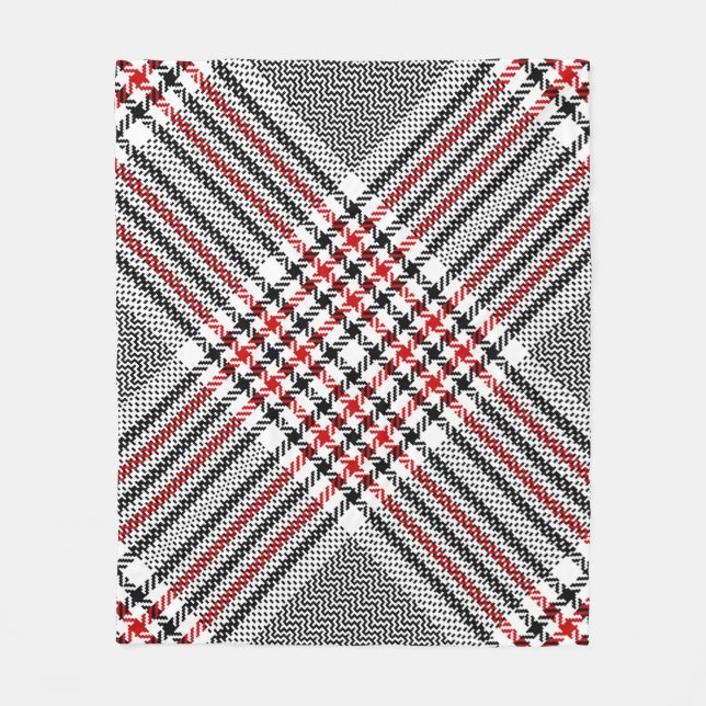 Manta Polar Glen Plaid Red Black Tweed (Anverso)