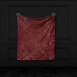 Manta Polar Glimmery Henna Grunge Damasco de Glam Rojo de Sa