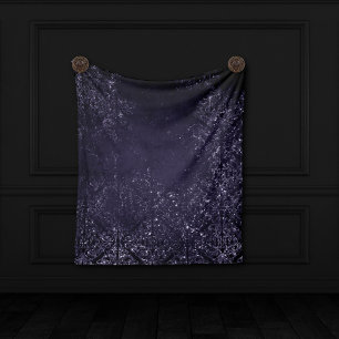 Manta Polar Glimmery Indigo Grunge Midnight Purple Damask