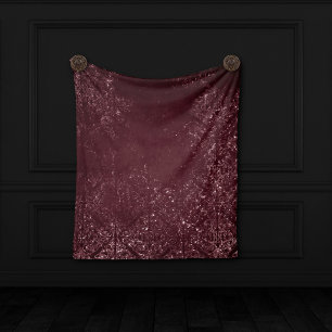Manta Polar Glimmery Wine Grunge   Sangria Bordeaux Damask