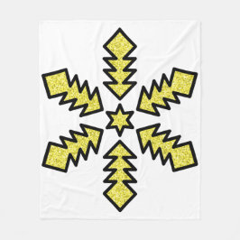 Manta Polar Glitter Snowflake - Yellow Star