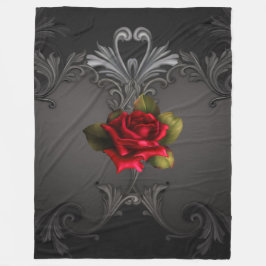 Manta Polar Globo Glamour Rosa Roja Ornamental Negro Gótico