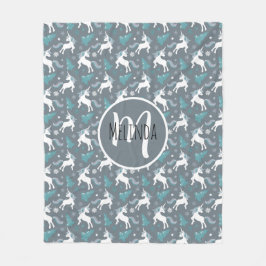 Manta Polar Globos de invierno Patrón gris oscuro