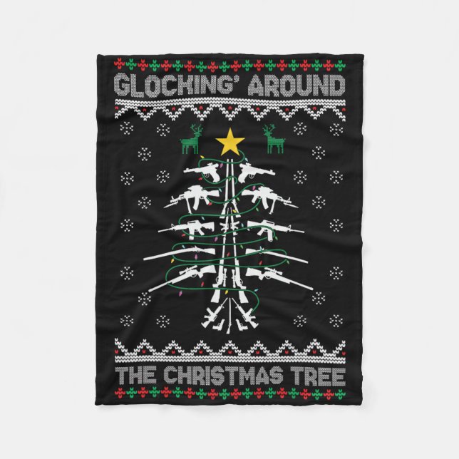 Manta Polar Glocking Alrededor Del Árbol De Navidad Suéter Feo (Anverso)