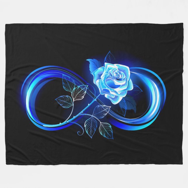 Manta Polar Glowing infinity with blue rose (Frente (Horizontal))