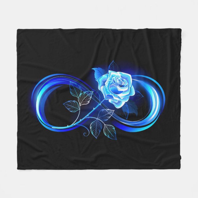 Manta Polar Glowing infinity with blue rose (Frente (Horizontal))