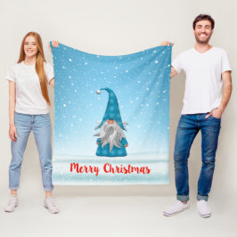 Manta Polar Gnome de los Navidades azules