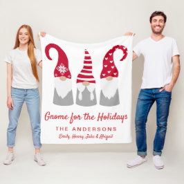 Manta Polar Gnome de navidades para las vacaciones personaliza
