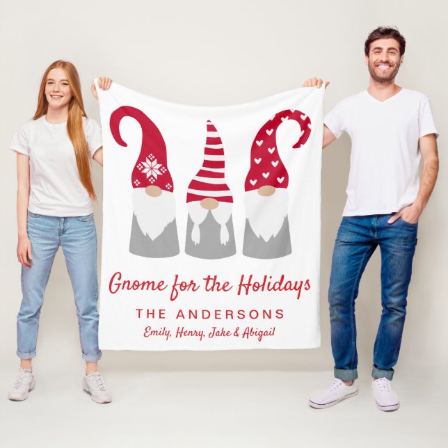 Manta Polar Gnome de navidades para las vacaciones personaliza (In situ)