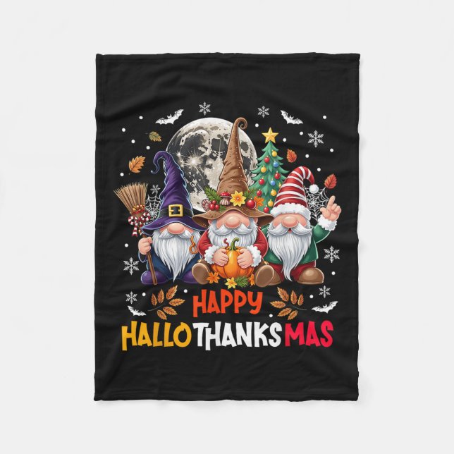 Manta Polar Gnome Hallothanksmas Halloween Thanksgiving Christ (Anverso)