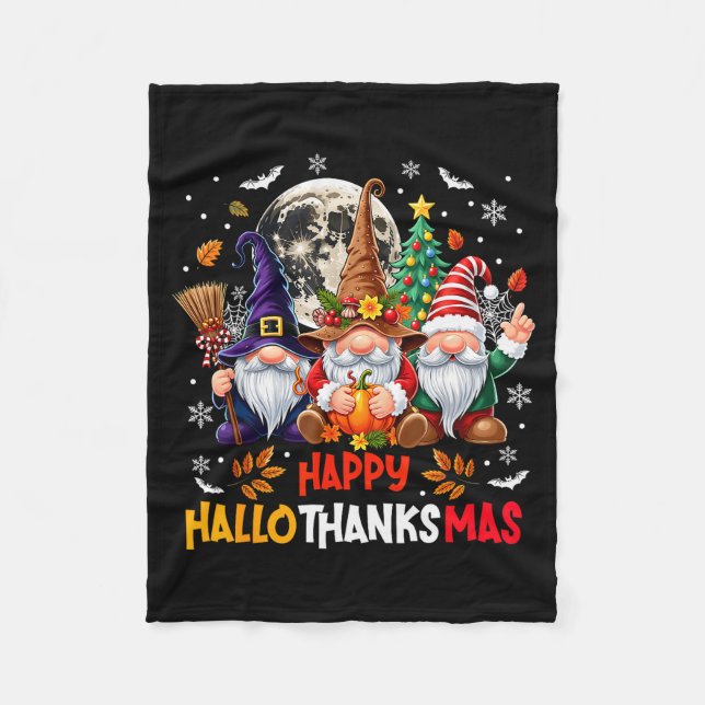 Manta Polar Gnome Hallothanksmas Halloween Thanksgiving Christ (Anverso)
