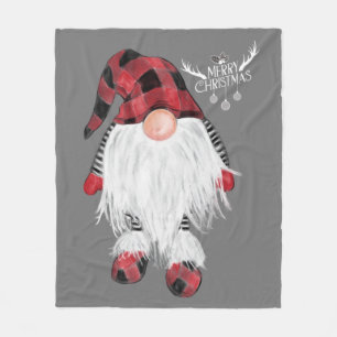 Manta Polar Gnome Jardín Feliz Navidad Búfalo Rojo Paj