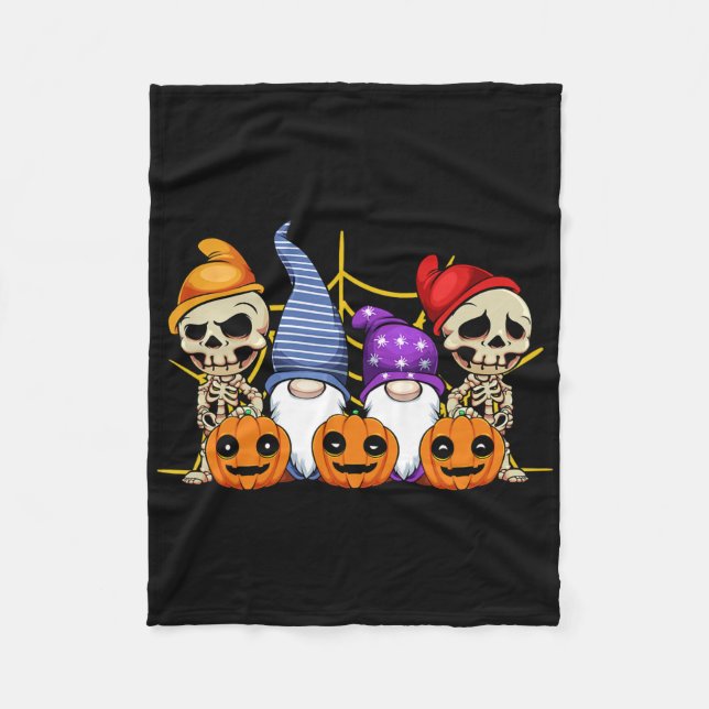 Manta Polar Gnome Skeleton Lazy Halloween Disstume Cuerdo Cala (Anverso)