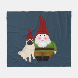 Manta Polar Gnome y Pug Fleece Blanket