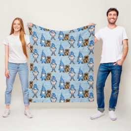 Manta Polar Gnomes cutáneos de acuarela