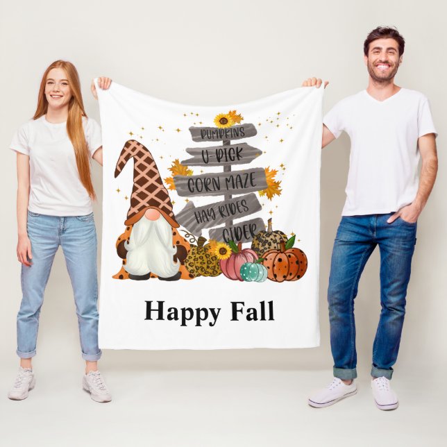 Manta Polar Gnomes de Halloween, otoño feliz, calabazas, Hayri (In situ)