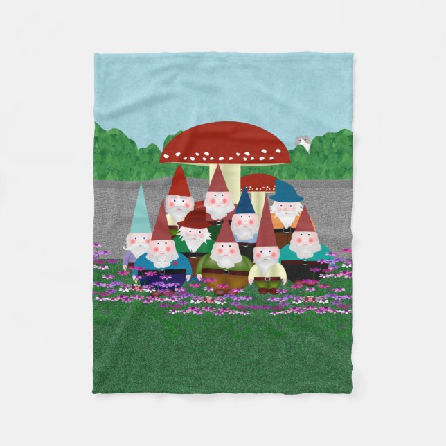 Manta Polar Gnomes Pequeña Funda De Fleece (Anverso)