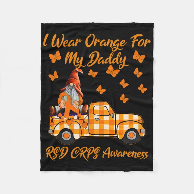 Manta Polar Gnomes Que Uso Naranja Para Mi Papi Rsd Crps Aware (Anverso)