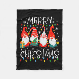 Manta Polar Gnomies Merry Christmas Family enciende Navidad Pa