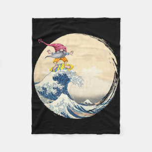 Manta Polar Gnomo surfista montando la gran ola de Kanagawa - 