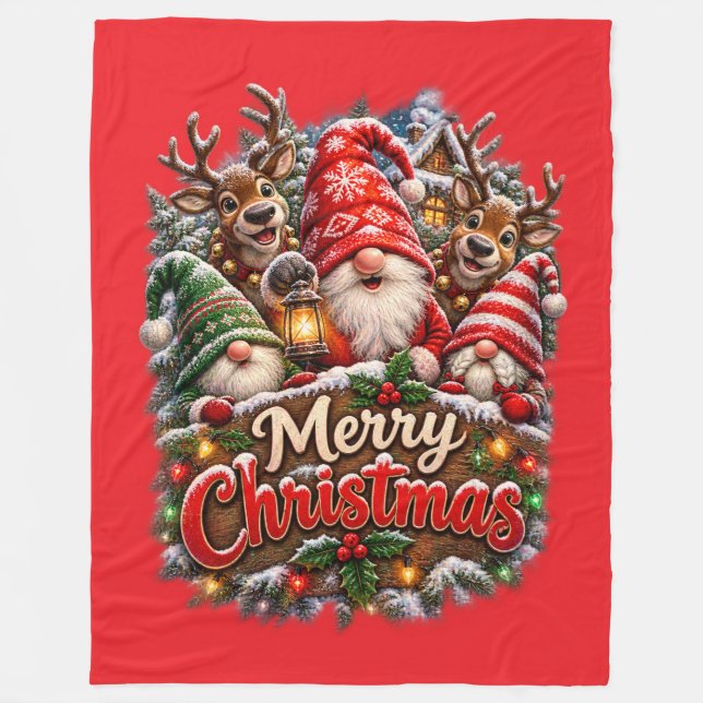 Manta Polar Gnomos de Navidad (Anverso)