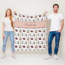 Manta Polar Gnomos Personalizados Horneando Cupcakes Donuts Te