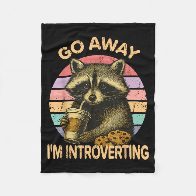 Manta Polar Go Away I'm Introverting Funny Raccoon Sarcastic  (Anverso)