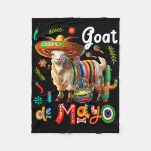 Manta Polar Goat Cinco De Mayo Guitarra Floral Mexicana Sombre